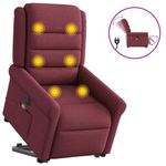 Ingrijire personala si Cosmetice - Sanatate si wellness - Articole wellness - Fotolii de masaj - Fotoliu de masaj electric rabatabil cu ridicare rosu vin textil - Infinity.ro