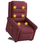 Ingrijire personala si Cosmetice - Sanatate si wellness - Articole wellness - Fotolii de masaj - Fotoliu de masaj electric rabatabil cu ridicare rosu vin textil - Infinity.ro