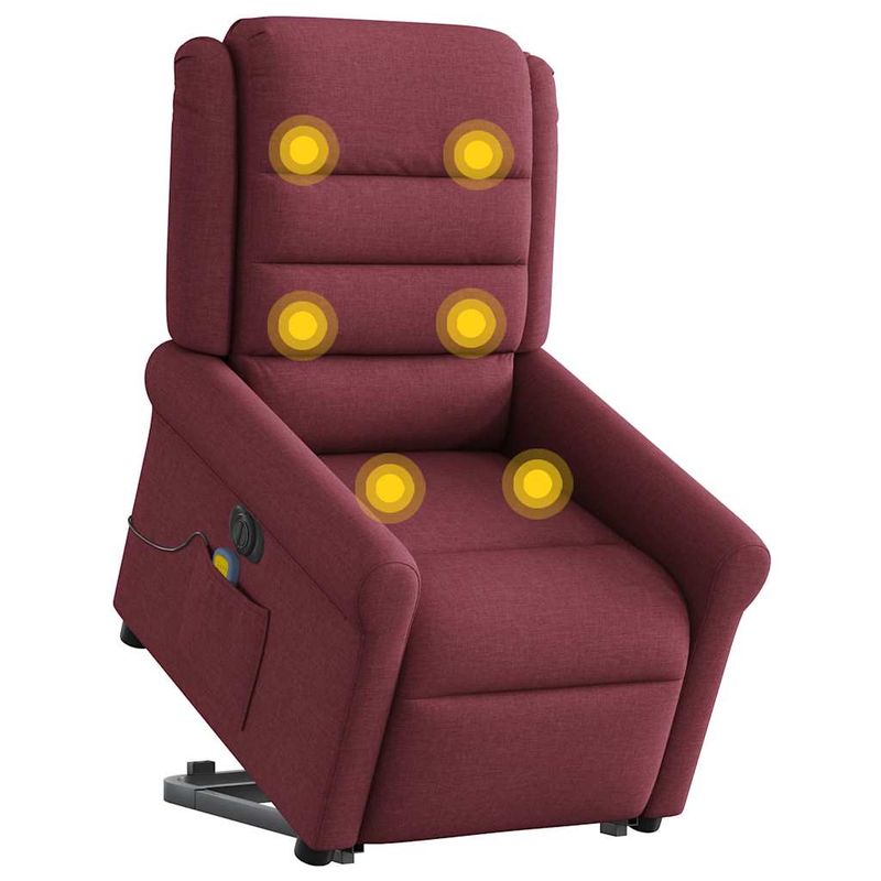 Ingrijire personala si Cosmetice - Sanatate si wellness - Articole wellness - Fotolii de masaj - Fotoliu de masaj electric rabatabil cu ridicare rosu vin textil - Infinity.ro