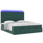 Casa si Gradina - Mobilier - Paturi si accesorii - Paturi - Cadru de pat otoman cu saltele, catifea verde inchis 180x200cm - Infinity.ro