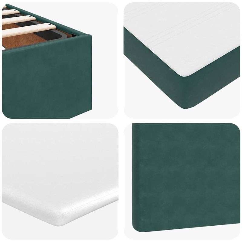 Casa si Gradina - Mobilier - Paturi si accesorii - Paturi - Cadru de pat otoman cu saltele, catifea verde inchis 180x200cm - Infinity.ro
