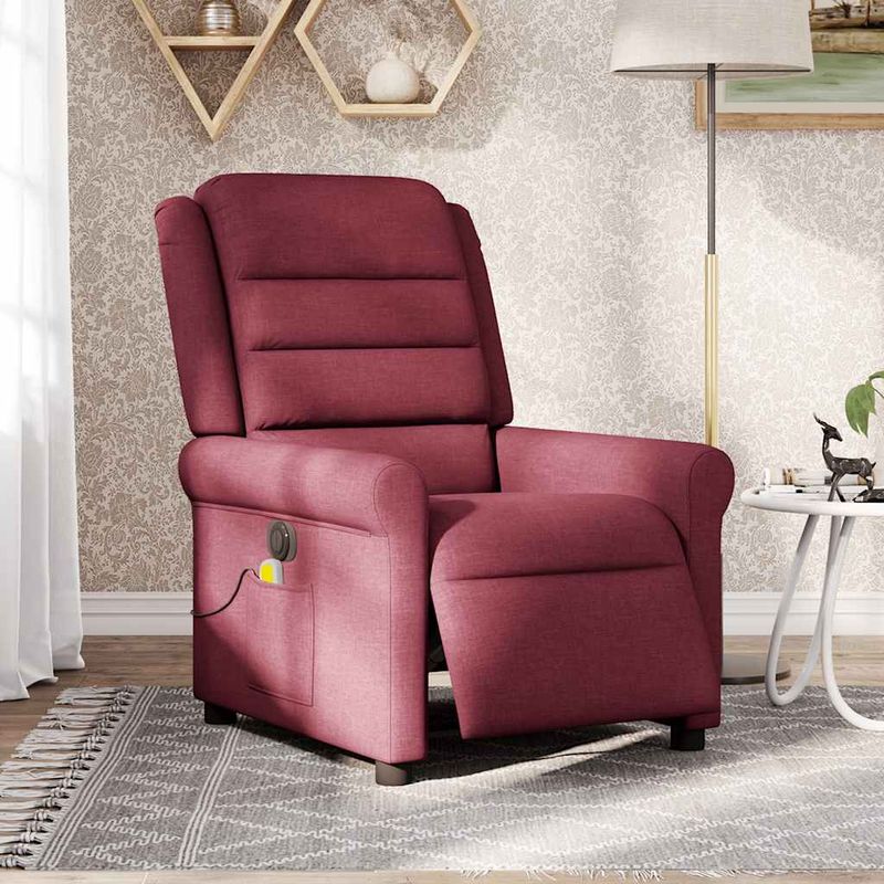 Ingrijire personala si Cosmetice - Sanatate si wellness - Articole wellness - Fotolii de masaj - Fotoliu electric de masaj rabatabil, rosu vin, textil - Infinity.ro