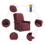 Ingrijire personala si Cosmetice - Sanatate si wellness - Articole wellness - Fotolii de masaj - Fotoliu electric de masaj rabatabil, rosu vin, textil - Infinity.ro