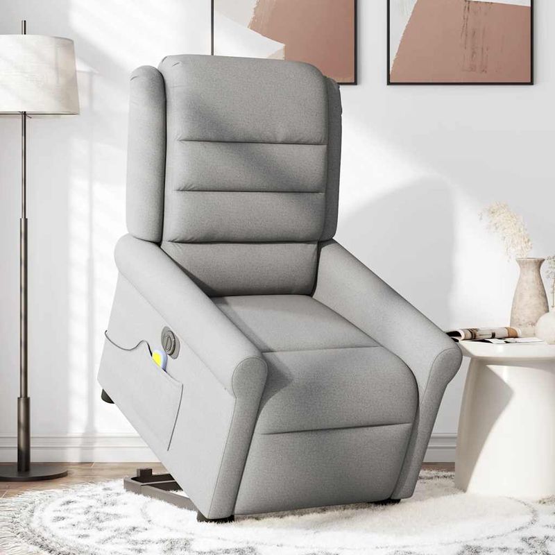 Ingrijire personala si Cosmetice - Sanatate si wellness - Articole wellness - Fotolii de masaj - Scaun electric pentru masaj picioare in picioare stofa gri nor - Infinity.ro