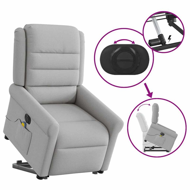 Ingrijire personala si Cosmetice - Sanatate si wellness - Articole wellness - Fotolii de masaj - Scaun electric pentru masaj picioare in picioare stofa gri nor - Infinity.ro