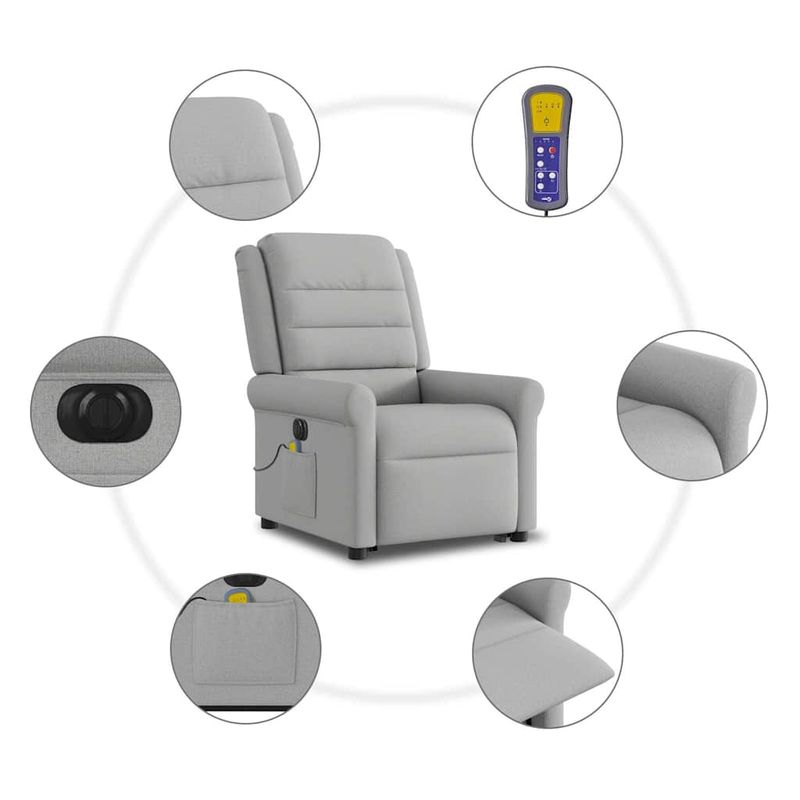 Ingrijire personala si Cosmetice - Sanatate si wellness - Articole wellness - Fotolii de masaj - Scaun electric pentru masaj picioare in picioare stofa gri nor - Infinity.ro