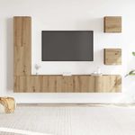 Casa si Gradina - Mobilier - Seturi de mobilier - Seturi living - Set dulap TV 5 piese montat pe perete Stejar artizanal - Infinity.ro