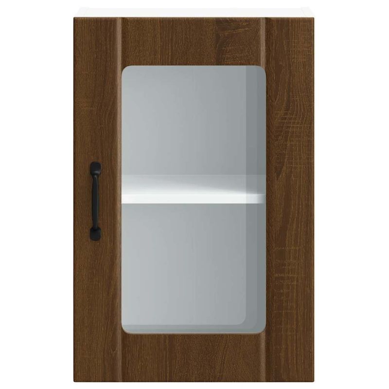 Casa si Gradina - Mobilier - Comode si corpuri - Corpuri bucatarie - Dulap de bucatarie cu usa din sticla din stejar maro „Lucca” - Infinity.ro