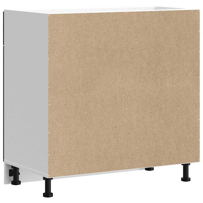 Casa si Gradina - Mobilier - Comode si corpuri - Corpuri bucatarie - Dulap de baza de bucatarie „Kalmar” din lemn prelucrat negru, model 1x dulap inferior (2 uși 1 sertar), mărime 80x46x81.5 cm - Infinity.ro