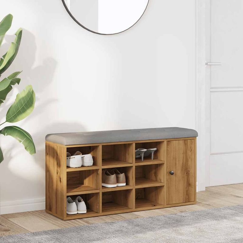 Casa si Gradina - Mobilier - Organizare si depozitare - Bancute - Banca de pantofi Stejar artizanal, 102x32x50 cm lemn prelucrat - Infinity.ro