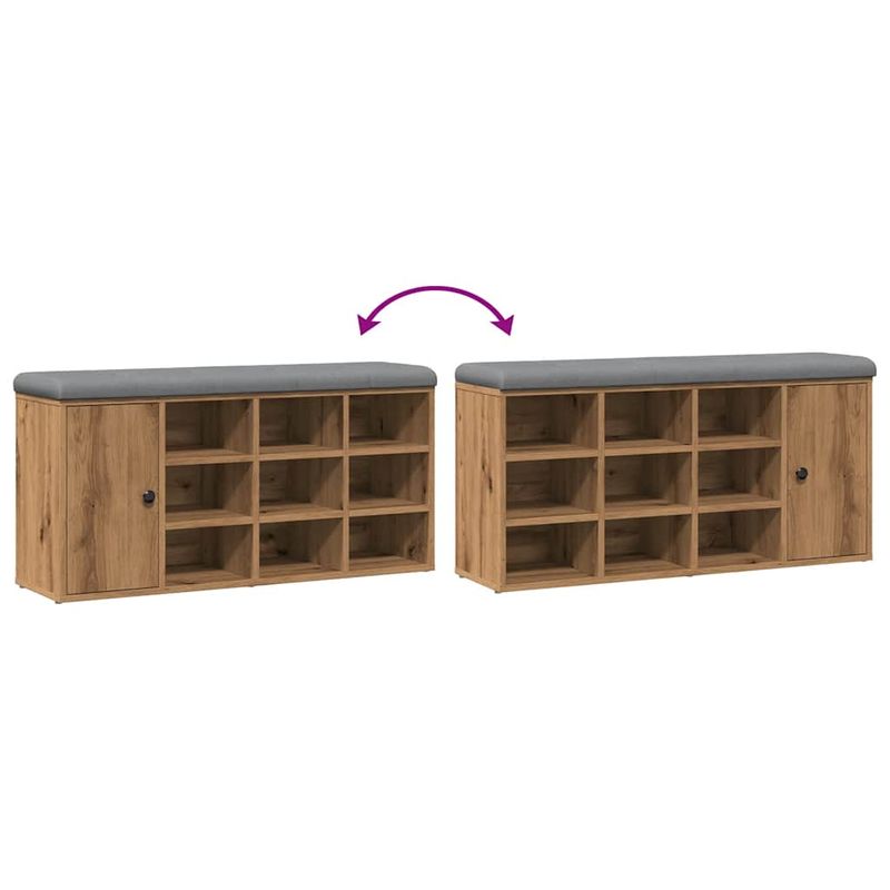Casa si Gradina - Mobilier - Organizare si depozitare - Bancute - Banca de pantofi Stejar artizanal, 102x32x50 cm lemn prelucrat - Infinity.ro