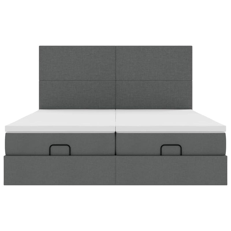 Casa si Gradina - Mobilier - Paturi si accesorii - Paturi - Cadru de pat otoman cu saltele Gri inchis 180x200cm tesatura - Infinity.ro