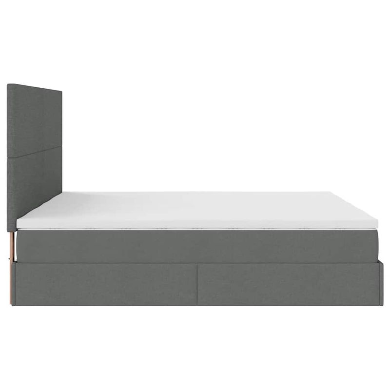 Casa si Gradina - Mobilier - Paturi si accesorii - Paturi - Cadru de pat otoman cu saltele Gri inchis 180x200cm tesatura - Infinity.ro