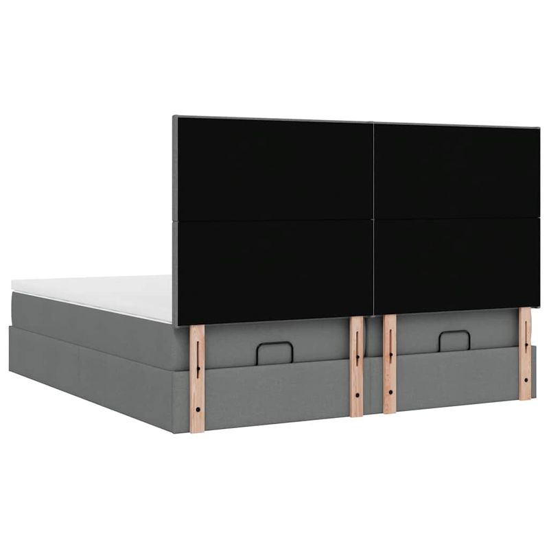 Casa si Gradina - Mobilier - Paturi si accesorii - Paturi - Cadru de pat otoman cu saltele Gri inchis 180x200cm tesatura - Infinity.ro