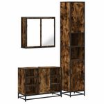 Casa si Gradina - Mobilier - Seturi de mobilier - Seturi baie - Set mobilier de baie, 3 piese, stejar fumuriu, lemn prelucrat - Infinity.ro