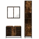 Casa si Gradina - Mobilier - Seturi de mobilier - Seturi baie - Set mobilier de baie, 3 piese, stejar fumuriu, lemn prelucrat - Infinity.ro