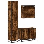 Casa si Gradina - Mobilier - Seturi de mobilier - Seturi baie - Set mobilier de baie, 3 piese, stejar fumuriu, lemn prelucrat - Infinity.ro