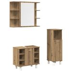 Casa si Gradina - Mobilier - Seturi de mobilier - Seturi baie - Set mobilier de baie, 3 piese, stejar artizanal, lemn prelucrat - Infinity.ro
