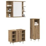 Casa si Gradina - Mobilier - Seturi de mobilier - Seturi baie - Set mobilier de baie, 3 piese, stejar artizanal, lemn prelucrat - Infinity.ro