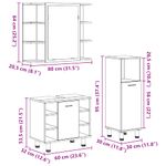 Casa si Gradina - Mobilier - Seturi de mobilier - Seturi baie - Set mobilier de baie, 3 piese, stejar artizanal, lemn prelucrat - Infinity.ro