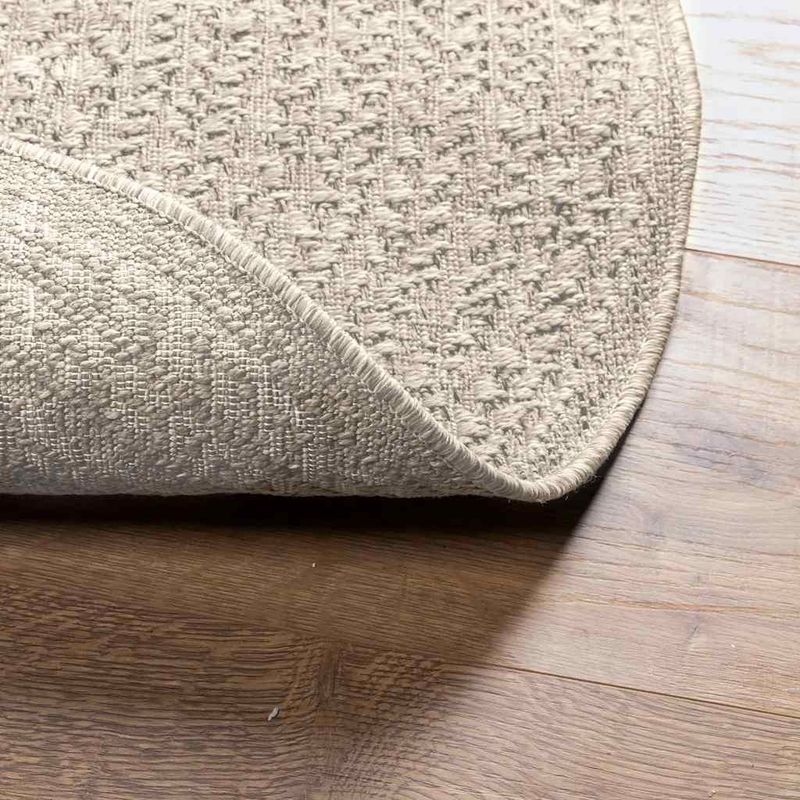 Casa si Gradina - Textile si covoare - Covoare - Covoare casa - Covor „ZIZUR” crem aspect iută pentru interior și exterior, model rotund, mărime diametru 90 cm - Infinity.ro