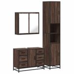 Casa si Gradina - Mobilier - Seturi de mobilier - Seturi baie - Set mobilier de baie, 3 piese, stejar maro, lemn prelucrat - Infinity.ro