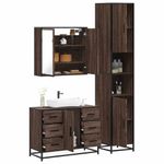 Casa si Gradina - Mobilier - Seturi de mobilier - Seturi baie - Set mobilier de baie, 3 piese, stejar maro, lemn prelucrat - Infinity.ro
