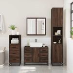 Casa si Gradina - Mobilier - Seturi de mobilier - Seturi baie - Set mobilier de baie, 3 piese, stejar maro, lemn prelucrat - Infinity.ro