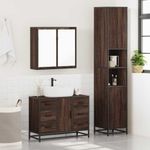 Casa si Gradina - Mobilier - Seturi de mobilier - Seturi baie - Set mobilier de baie, 3 piese, stejar maro, lemn prelucrat - Infinity.ro