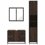 Casa si Gradina - Mobilier - Seturi de mobilier - Seturi baie - Set mobilier de baie, 3 piese, stejar maro, lemn prelucrat - Infinity.ro