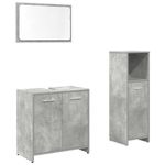 Casa si Gradina - Mobilier - Seturi de mobilier - Seturi baie - Set mobilier de baie, 3 piese, gri beton, lemn compozit - Infinity.ro