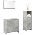 Casa si Gradina - Mobilier - Seturi de mobilier - Seturi baie - Set mobilier de baie, 3 piese, gri beton, lemn compozit - Infinity.ro