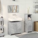 Casa si Gradina - Mobilier - Seturi de mobilier - Seturi baie - Set mobilier de baie, 3 piese, gri beton, lemn compozit - Infinity.ro