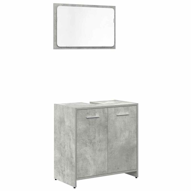 Casa si Gradina - Mobilier - Seturi de mobilier - Seturi baie - Set mobilier de baie, 3 piese, gri beton, lemn compozit - Infinity.ro