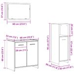 Casa si Gradina - Mobilier - Seturi de mobilier - Seturi baie - Set mobilier de baie, 3 piese, gri beton, lemn compozit - Infinity.ro