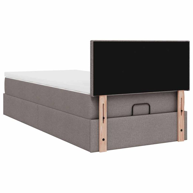 Casa si Gradina - Mobilier - Paturi si accesorii - Paturi - Cadru de pat otoman cu saltea Taupe 90x200cm Material - Infinity.ro