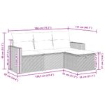 Casa si Gradina - Gradina si terasa - Mobilier exterior - Seturi mobila gradina - Set mobilier de gradina cu perne, 4 piese, negru, poliratan - Infinity.ro