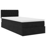 Casa si Gradina - Mobilier - Paturi si accesorii - Paturi - Cadru de pat otoman cu saltea, catifea neagra 100x200cm - Infinity.ro