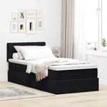 Casa si Gradina - Mobilier - Paturi si accesorii - Paturi - Cadru de pat otoman cu saltea, catifea neagra 100x200cm - Infinity.ro