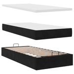 Casa si Gradina - Mobilier - Paturi si accesorii - Paturi - Cadru de pat otoman cu saltea, catifea neagra 100x200cm - Infinity.ro