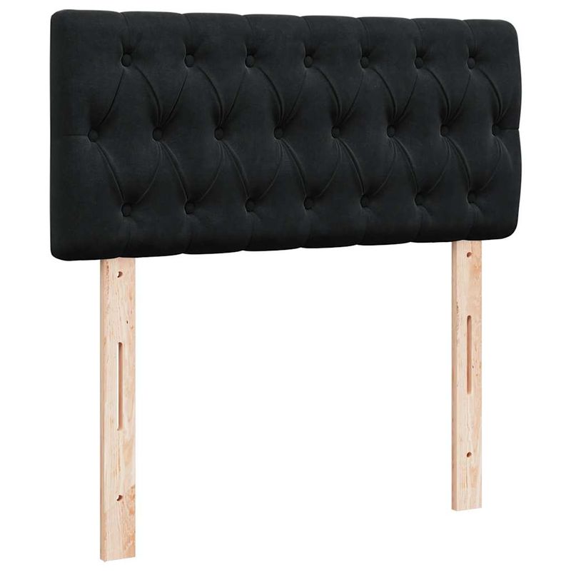 Casa si Gradina - Mobilier - Paturi si accesorii - Paturi - Cadru de pat otoman cu saltea, catifea neagra 100x200cm - Infinity.ro