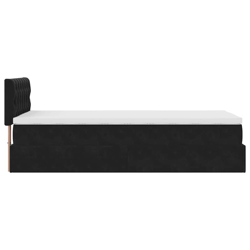 Casa si Gradina - Mobilier - Paturi si accesorii - Paturi - Cadru de pat otoman cu saltea, catifea neagra 100x200cm - Infinity.ro