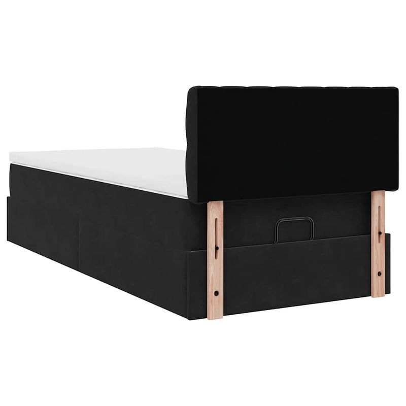 Casa si Gradina - Mobilier - Paturi si accesorii - Paturi - Cadru de pat otoman cu saltea, catifea neagra 100x200cm - Infinity.ro