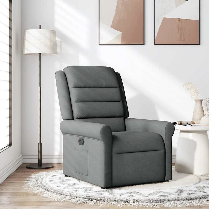 Casa si Gradina - Mobilier - Scaune si fotolii - Fotolii - Fotoliu rabatabil, gri inchis, material textil - Infinity.ro