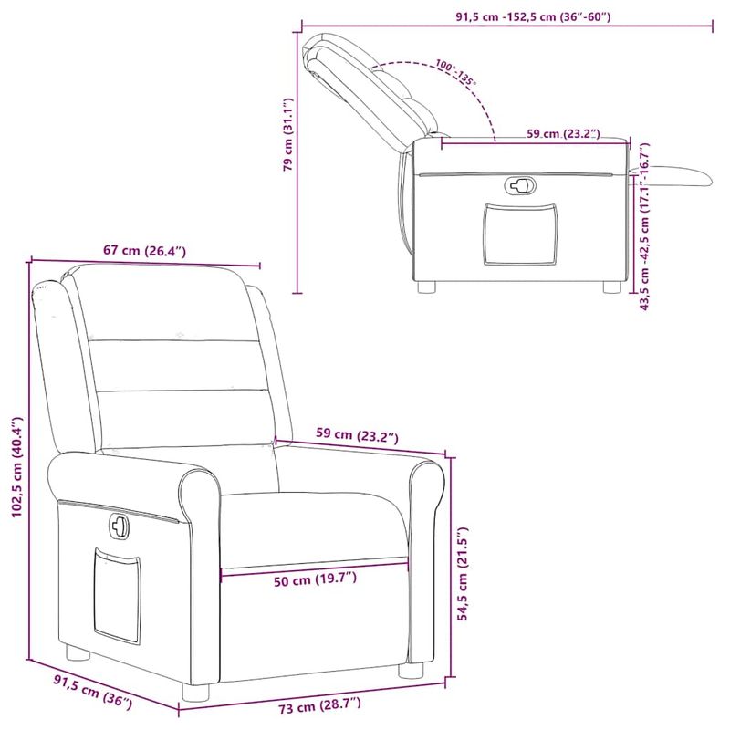 Casa si Gradina - Mobilier - Scaune si fotolii - Fotolii - Fotoliu rabatabil, gri inchis, material textil - Infinity.ro