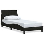 Casa si Gradina - Mobilier - Paturi si accesorii - Paturi - Cadru pat fara saltea tesatura neagra 90x200 cm - Infinity.ro