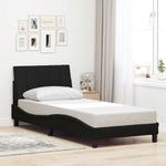 Casa si Gradina - Mobilier - Paturi si accesorii - Paturi - Cadru pat fara saltea tesatura neagra 90x200 cm - Infinity.ro