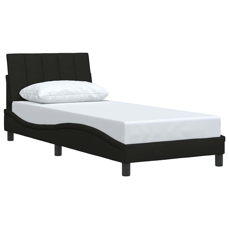 Casa si Gradina - Mobilier - Paturi si accesorii - Paturi - Cadru pat fara saltea tesatura neagra 90x200 cm - Infinity.ro