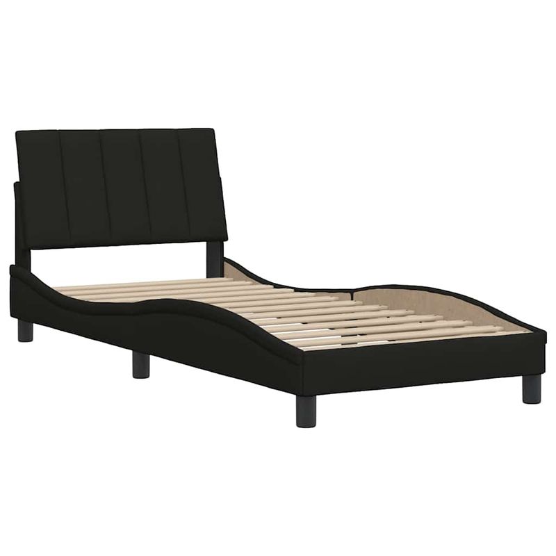 Casa si Gradina - Mobilier - Paturi si accesorii - Paturi - Cadru pat fara saltea tesatura neagra 90x200 cm - Infinity.ro