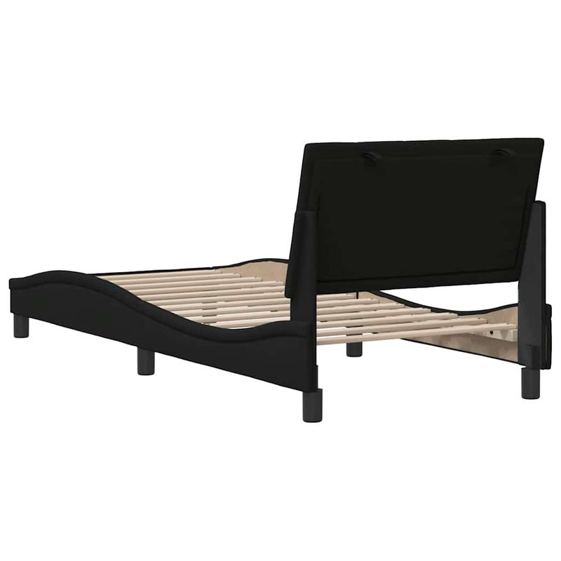 Casa si Gradina - Mobilier - Paturi si accesorii - Paturi - Cadru pat fara saltea tesatura neagra 90x200 cm - Infinity.ro